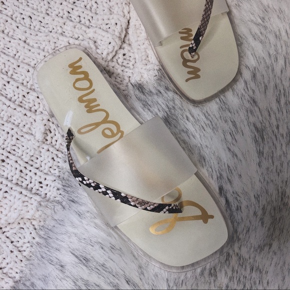 NWT ❤️ Gorgeous Sam Edelman Python & PVC Slides - Picture 3 of 12